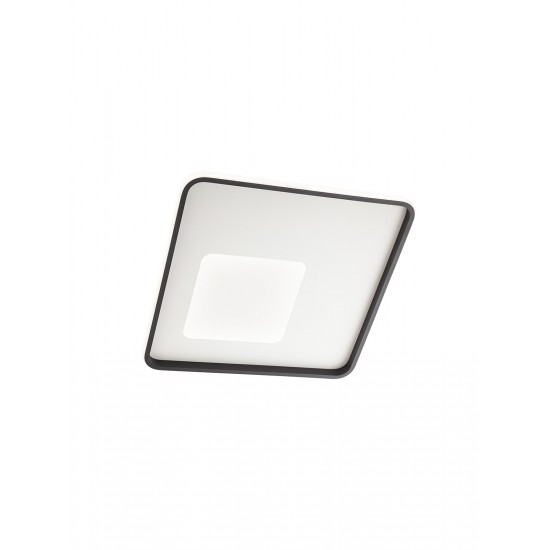 Plafoniera Smarter Sintesi, alb/negru, telecomanda, LED CCT, 53W, 3285 lumeni, L.45 cm, 05-961