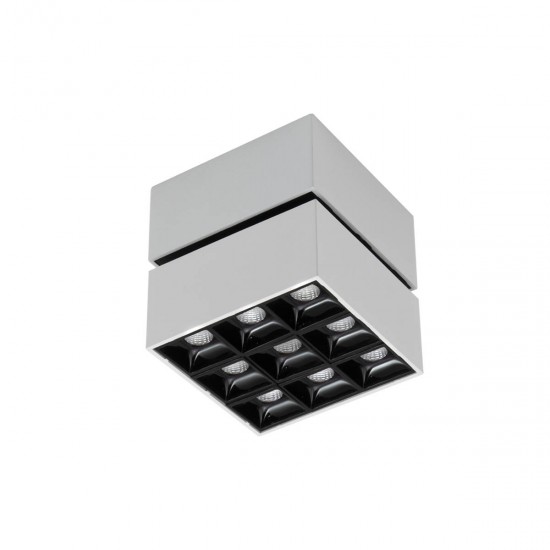Plafoniera Arelux XCubik, orientabila, alb, LED, 11W, 812 lumeni, alb cald 3000K