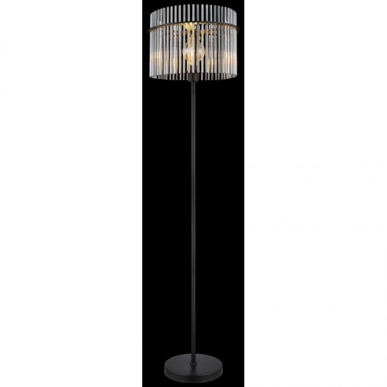 Lampadar Globo Gorley, negru, sticla, 1xE27, H.152 cm, 15698S