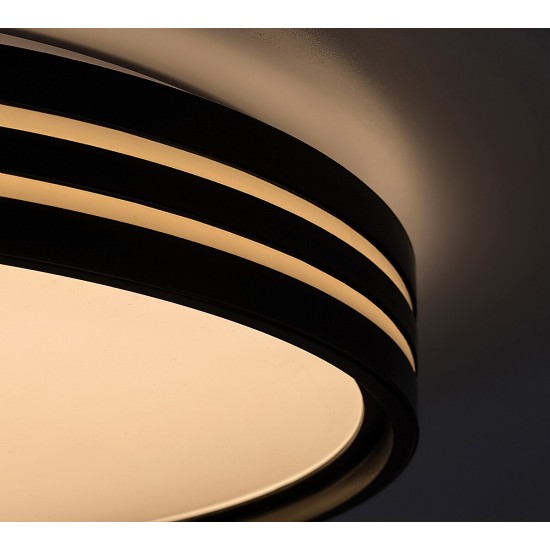 Plafoniera Rabalux Epora, negru mat, LED, 25W, 1120 lumeni, alb cald 3000K, D.39 cm, 71118
