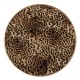 Masuta cafea aurie, metal si PVC, blat model leopard, D.37 cm, Alonzo, 153060