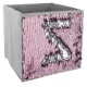 Cutie pliabila gri/roz, cu paiete reversibile, Sequin, 127333A