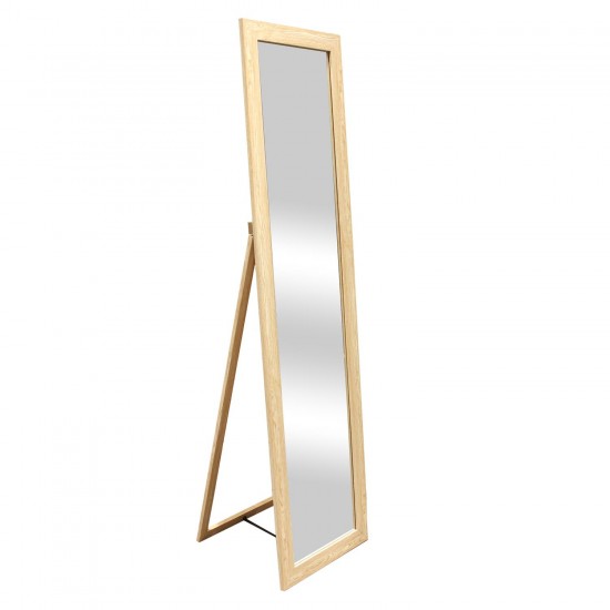 Oglinda cu suport pe podea, rama MDF bej, H.125 cm, Yana, HD4355
