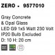 Veioza Nova Luce Zero, gri, G9, 1x5W, H.20 cm, 9577010