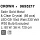 Suspensie Nova Luce Crown, auriu, cristal, 10xG9, L.80cm, 9695217