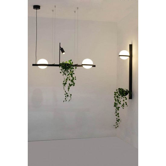 Aplica Interior Plant, negru mat, LED, 17W, 1200 lumeni, alb cald 3000K, H.110 cm, 824911